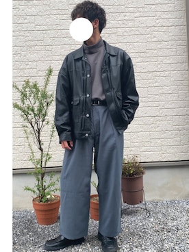 「FREAK'S STORE（フリークスストア）のアイテム（ライダースジャケット）」を使った、のむさんさん（メンズ・173cm・20代）の春コーディネート