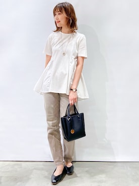 Opaque Clip オペークドットクリップ の シルケットコットン フハク切替カットソー Web限定サイズ Tシャツ カットソー Wear