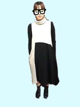 「Y's（ワイズ）のアイテム（ワンピース/ドレス）」を使った、6______6iioさん（レディース・174cm）の秋コーディネート