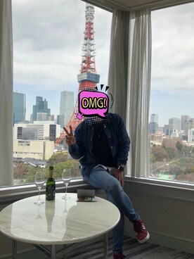 「ZARA（ザラ）のアイテム（MA-1、ブルー系）」を使った、まーくんさん（メンズ・171cm）の春コーディネート