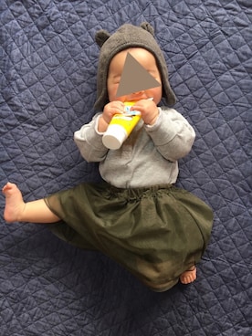 「H&M（エイチ・アンド・エム）のアイテム（ロンパース）」を使った、naaaさん（キッズ・70cm）の春コーディネート