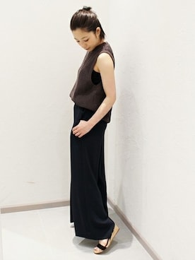 「ノースリーブニット」｜Yuiさん（レディース・157cm）の夏コーディネート