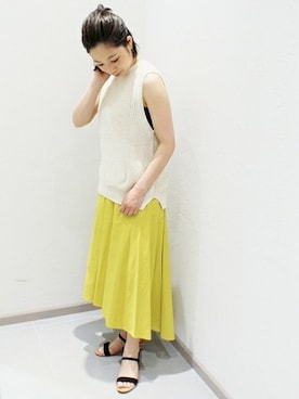「ノースリーブニット」｜Yuiさん（レディース・157cm）の夏コーディネート