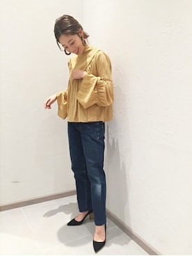 「大振りアクセサリー」｜Yuiさん（レディース・157cm）の秋コーディネート