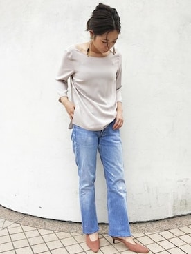 「アイテム（アクセサリー、グリーン系）」を使った、Yuiさん（レディース・157cm）の夏コーディネート