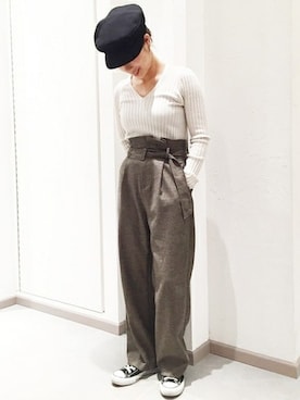 「キャップ女子」｜Yuiさん（レディース・157cm）の秋コーディネート