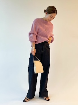 「plage（プラージュ）の【AVN /エーヴィーエヌ】SP WIDE デニム◆（デニムパンツ）」を使った、Yuiさん（レディース・157cm）の秋コーディネート