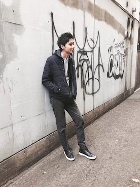 「アイテム（パーカー）」を使った、FUMIYAさん（メンズ・190cm）の冬コーディネート