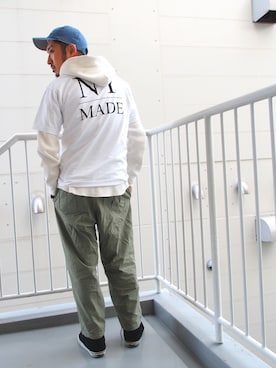 「BEAMS（ビームス）のアイテム（帽子）」を使った、佐藤嘉紀さん（メンズ・174cm）の冬コーディネート