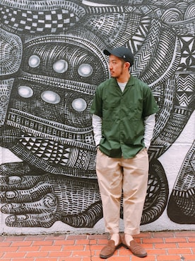 「BEAMS PLUS（ビームスプラス）のアイテム」を使った、佐藤嘉紀さん（メンズ・174cm）の春コーディネート