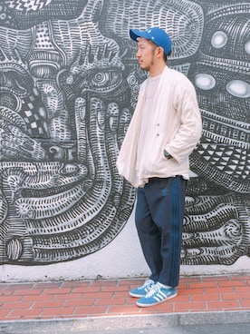 「B:MING by BEAMS（ビーミングバイビームス）のアイテム（キャップ）」を使った、佐藤嘉紀さん（メンズ・174cm）の春コーディネート