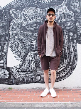 「B:MING by BEAMS（ビーミングバイビームス）のアイテム（キャップ）」を使った、佐藤嘉紀さん（メンズ・174cm）の春コーディネート