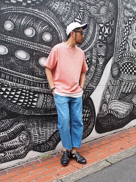 「ACNE（アクネ）のアイテム」を使った、佐藤嘉紀さん（メンズ・174cm）の夏コーディネート