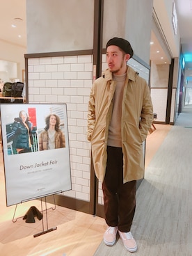 「wearhalloween2017」｜「アイテム（ステンカラーコート）」を使った、佐藤嘉紀さん（メンズ・174cm）の秋コーディネート