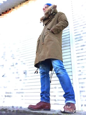 「アイテム（モッズコート）」を使った、Mr.NORTHさん（メンズ・178cm）の冬コーディネート