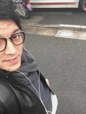「ラッドミュージシャン」｜「アイテム（ライダースジャケット）」を使った、うといさん（メンズ・170cm）の冬コーディネート