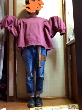 「Dr. Martens（ドクターマーチン）のDr.Martens (ドクターマーチン)/1461 3EYE GIBSON SHOES（その他シューズ）」を使った、みんさんさん（レディース・155cm）の秋コーディネート