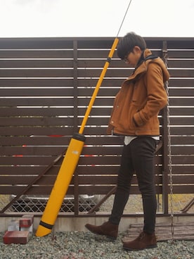 「semantic design（セマンティックデザイン）のアイテム（ダッフルコート）」を使った、Gさん（メンズ・177cm）の冬コーディネート