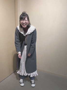 「アイテム（ピアス（両耳用））」を使った、mongさん（レディース・170cm・20代）の冬コーディネート