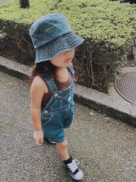 「アイテム（タンクトップ、ブラウン系）」を使った、ra⋆yuさん（キッズ・110cm）の夏コーディネート