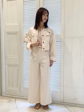 「mystic（ミスティック）のアイテム（ノーカラージャケット）」を使った、kawamizuさん（レディース・161cm）の春コーディネート