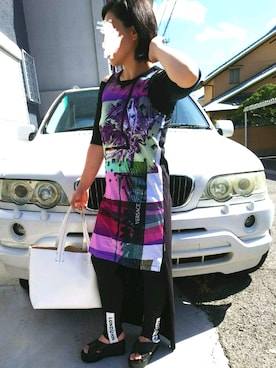 「VERSACE（ヴェルサーチ）のアイテム（ワンピース/ドレス）」を使った、Kanaco*さん（レディース・153cm）の夏コーディネート