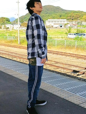 「AVIREX（アヴィレックス）のアイテム（ジャケット/アウター）」を使った、Kanaco*さん（キッズ・158cm）の秋コーディネート