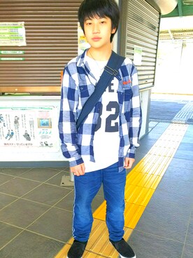 「アイテム（バッグ）」を使った、Kanaco*さん（キッズ・158cm・10代）の秋コーディネート