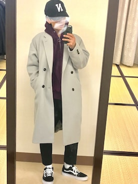 「JUNRED（ジュンレッド）のアイテム（チェスターコート）」を使った、kazuyaさん（メンズ・167cm）の春コーディネート
