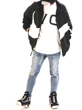 「ナイキスニーカー」｜「アイテム（その他アウター）」を使った、kazuyaさん（メンズ・167cm）の春コーディネート