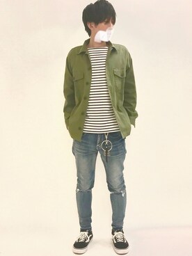 「HARE（ハレ）のアイテム（キーケース/キーアクセサリー）」を使った、kazuyaさん（メンズ・167cm）の春コーディネート