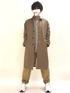 「STUDIOUS（ステュディオス）のアイテム（チノパンツ）」を使った、kazuyaさん（メンズ・167cm）の春コーディネート