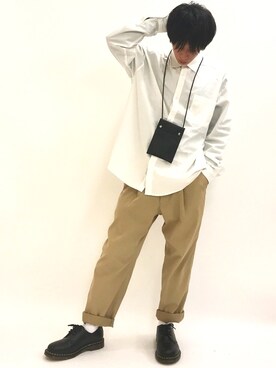 「STUDIOUS（ステュディオス）のアイテム（チノパンツ）」を使った、kazuyaさん（メンズ・167cm）の春コーディネート