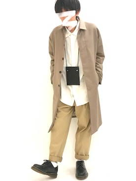 「STUDIOUS（ステュディオス）のアイテム（チノパンツ）」を使った、kazuyaさん（メンズ・167cm）の春コーディネート