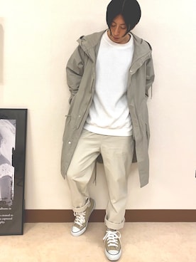 「ZIP FIVE（ジップファイブ）のアイテム（モッズコート）」を使った、kazuyaさん（メンズ・167cm）の春コーディネート