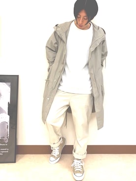 「ZIP FIVE（ジップファイブ）のアイテム（モッズコート）」を使った、kazuyaさん（メンズ・167cm）の春コーディネート