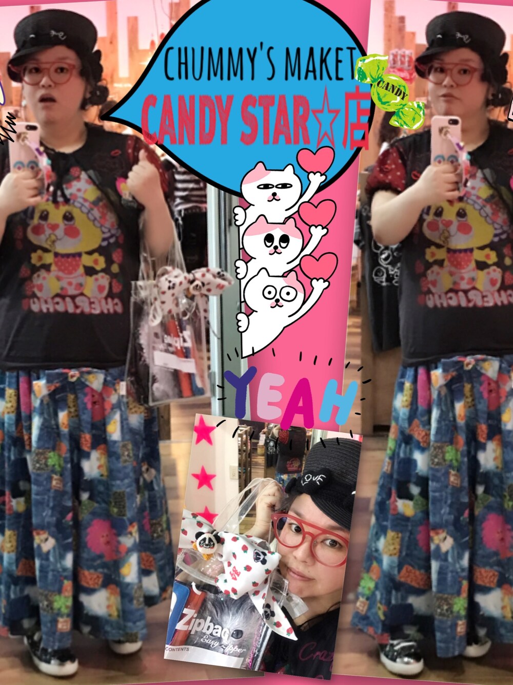 「chummy's market、cherichu❤︎」｜「chummy's maket  cherichu❤︎のアイテム（スカート、ブルー系）」を使った、ミタ♪さん（レディース・152cm）の夏コーディネートの1枚目の写真