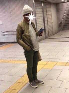 「HANES（ヘインズ）のアイテム（帽子）」を使った、TORUさん（メンズ・167cm）の春コーディネート