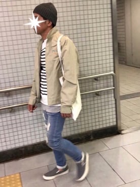 「セントジェームス」｜「アイテム（ニットキャップ/ビーニー）」を使った、TORUさん（メンズ・167cm）の春コーディネート