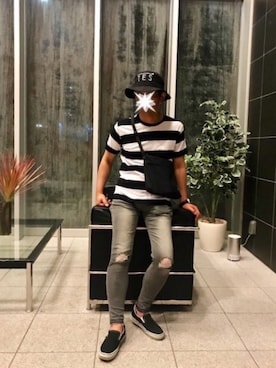 「THE DAY（ザデイ）のアイテム」を使った、TORUさん（メンズ・167cm）の夏コーディネート