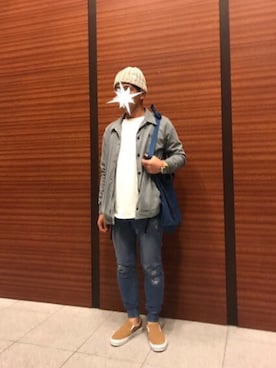 「スエット」｜「アイテム（スリッポン）」を使った、TORUさん（メンズ・167cm）の秋コーディネート