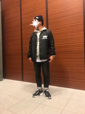 「アイテム（ナイロンジャケット）」を使った、TORUさん（メンズ・167cm）の冬コーディネート