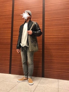 「BEAMS（ビームス）のアイテム（スタジャン）」を使った、TORUさん（メンズ・167cm）の冬コーディネート