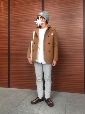 「ダブルボタン」｜「アイテム（帽子）」を使った、TORUさん（メンズ・167cm）の冬コーディネート