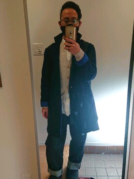 「アイテム（チェスターコート）」を使った、akiさん（メンズ・160cm・30代）の冬コーディネート