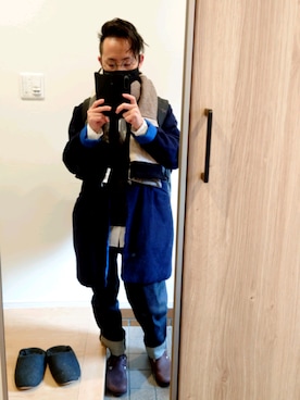 「アイテム（チェスターコート）」を使った、akiさん（メンズ・160cm・30代）の冬コーディネート