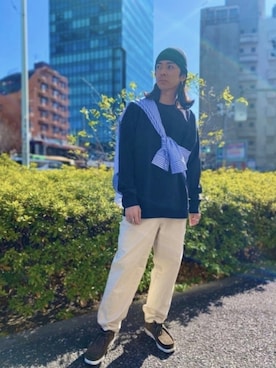 「URBAN RESEARCH Sonny Label（アーバンリサーチサニーレーベル）のアイテム（スウェット）」を使った、マルヤマ　さん（メンズ・171cm）の冬コーディネート