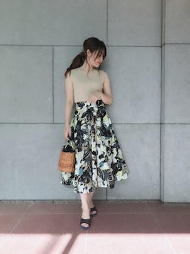 「URBAN RESEARCH ROSSO WOMEN（アーバンリサーチ　ロッソ）のアイテム（サンダル）」を使った、ヤマサキナナさん（レディース・160cm）の春コーディネート