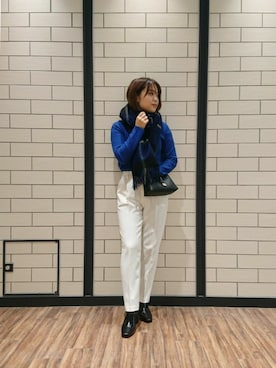 「URBAN RESEARCH ROSSO WOMEN（アーバンリサーチ　ロッソ）のアイテム（ストール/ショール）」を使った、ヤマサキナナさん（レディース・160cm）の冬コーディネート