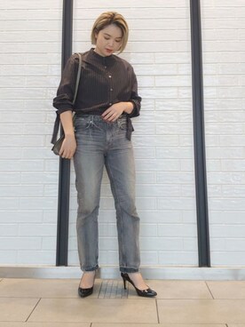 「URBAN RESEARCH ROSSO WOMEN（アーバンリサーチ　ロッソ）のROSSO エナメルパンプス（パンプス）」を使った、ヤマサキナナさん（レディース・160cm）の夏コーディネート